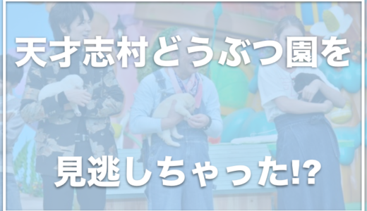 天才志村どうぶつ園の見逃し配信はあるの？再放送があるかどうかも調査！